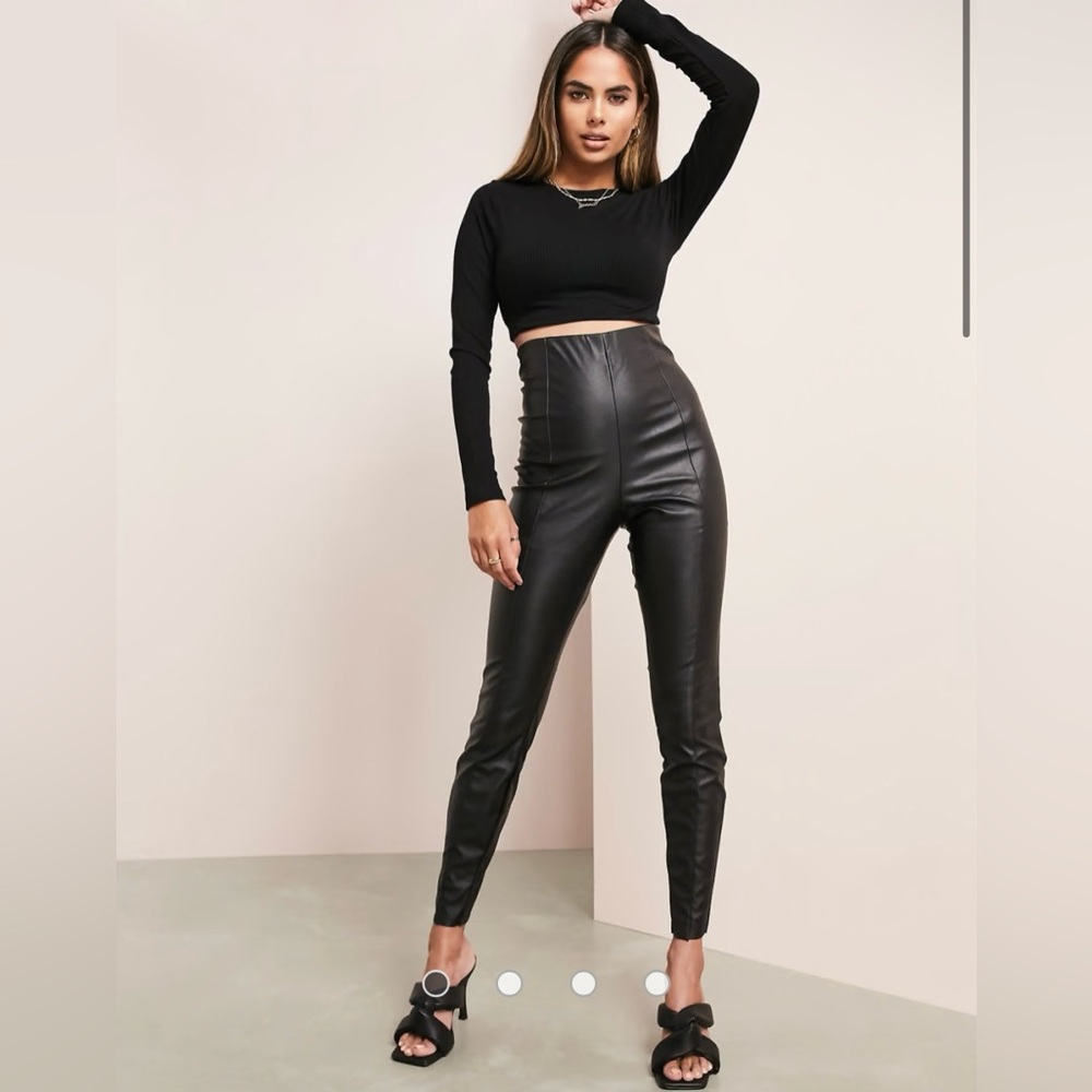 Faux leather pants